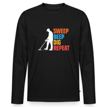Détecteur de métaux à sondage amusant - T-shirt manches longues Premium bio Homme - noir - Devant - Nico (187cm)