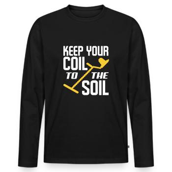 Détecteur de métaux à sondage amusant - T-shirt manches longues Premium bio Homme - noir - Devant - Nico (187cm)
