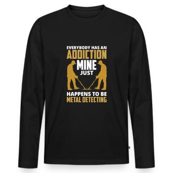 Détecteur de métaux à sondage amusant - T-shirt manches longues Premium bio Homme - noir - Devant - Nico (187cm)