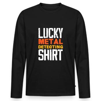 Détecteur de métaux à sondage amusant - T-shirt manches longues Premium bio Homme - noir - Devant - Nico (187cm)