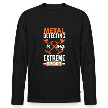 Détecteur de métaux à sondage amusant - T-shirt manches longues Premium bio Homme - noir - Devant - Nico (187cm)