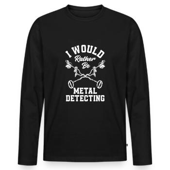 Détecteur de métaux à sondage amusant - T-shirt manches longues Premium bio Homme - noir - Devant - Nico (187cm)