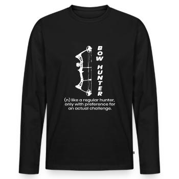 Outdoor Hunting Bow Hunter Definition Archery - Men's Premium Organic Long Sleeve Shirt - black - Front - Nico (187cm)
