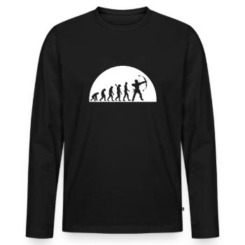 Love Outdoor Hunting Archer Evolution Of Archery - Men's Premium Organic Long Sleeve Shirt - black - Front - Nico (187cm)