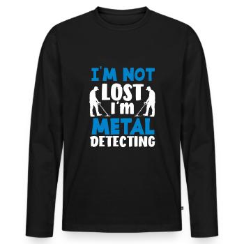 Détecteur de métaux à sondage amusant - T-shirt manches longues Premium bio Homme - noir - Devant - Nico (187cm)
