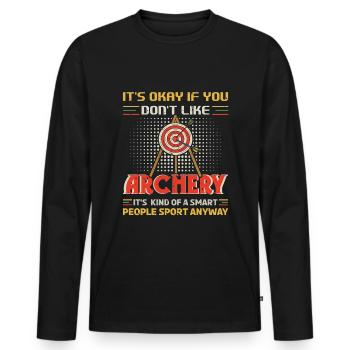Chasse en plein air Tir à l’arc Sport Smart People - T-shirt manches longues Premium bio Homme - noir - Devant - Nico (187cm)