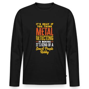 Détecteur de métaux à sondage amusant - T-shirt manches longues Premium bio Homme - noir - Devant - Nico (187cm)