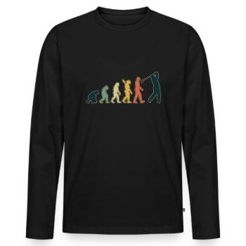 Golf Player Evolution Golf Club Golfer Golf - Männer Premium Bio Langarmshirt - Schwarz - Vorne - Nico (187cm)