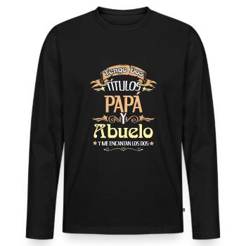 Father's Day Dad Granddad Cool Grandpa - Men's Premium Organic Long Sleeve Shirt - black - Front - Nico (187cm)