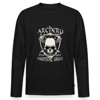 Tir à l’arc impressionnant Archer Outdoor Hunting Bow Arrow - T-shirt manches longues Premium bio Homme - noir - Devant - Nico (187cm)