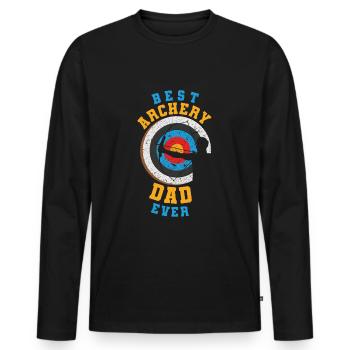 Outdoor Hunting Best Archery Dad For Daddy Archer - Men's Premium Organic Long Sleeve Shirt - black - Front - Nico (187cm)