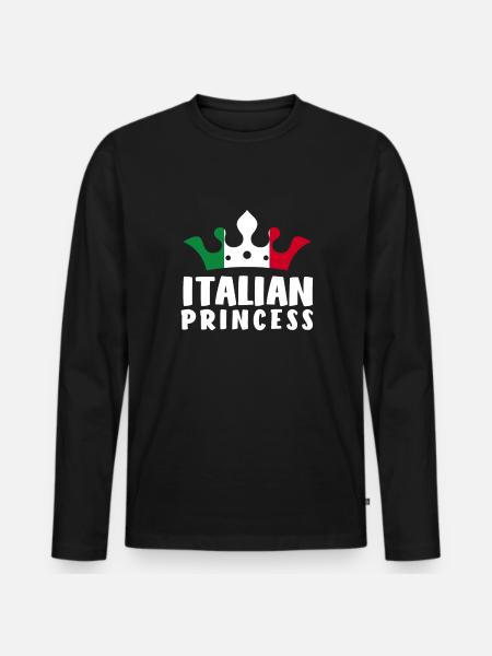Italian Princess Funny Italy Gift - Men's Premium Organic Long Sleeve Shirt - black