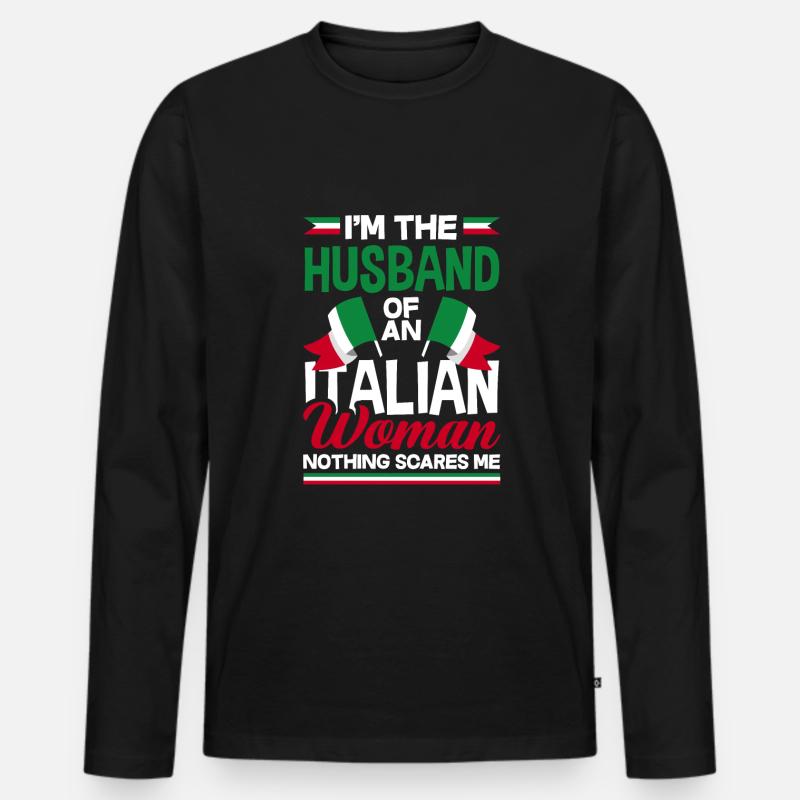 Lustiges Italien Geschenk - Männer Premium Bio Langarmshirt - Schwarz