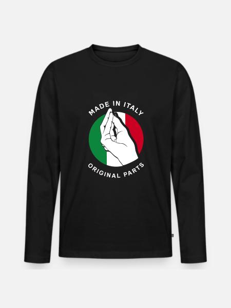 Funny Italy Gift - Men's Premium Organic Long Sleeve Shirt - black