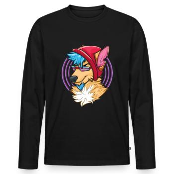 Cooles stolzes pelziges Schwanzohr pelzige Person Cosplay - Männer Premium Bio Langarmshirt - Schwarz - Vorne - Nico (187cm)