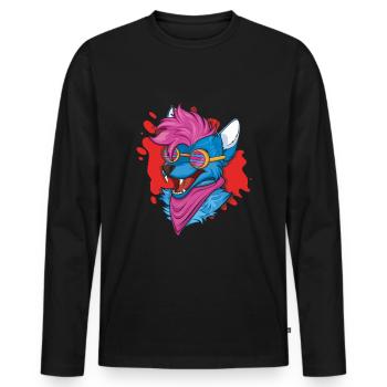Awesome Stolz Pelziger Schwanz Ohr Pelzige Person Cosplay - Männer Premium Bio Langarmshirt - Schwarz - Vorne - Nico (187cm)