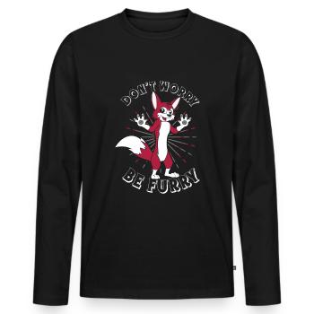 Keine Sorge Sei Pelziger Schwanz Ohr Pelzige Person Cosplay - Männer Premium Bio Langarmshirt - Schwarz - Vorne - Nico (187cm)