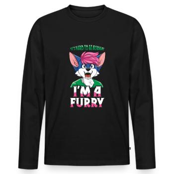 Schwer Zu Normal Pelziger Schwanz Ohr Pelzige Person Cosplay - Männer Premium Bio Langarmshirt - Schwarz - Vorne - Nico (187cm)