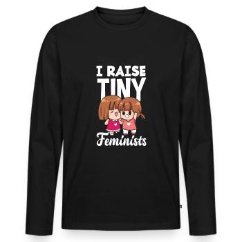 Feminismus Feministin - Männer Premium Bio Langarmshirt - Schwarz - Vorne - Nico (187cm)