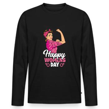 Feminismus Feministin - Männer Premium Bio Langarmshirt - Schwarz - Vorne - Nico (187cm)