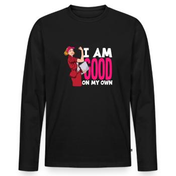 Feminismus Feministin - Männer Premium Bio Langarmshirt - Schwarz - Vorne - Nico (187cm)