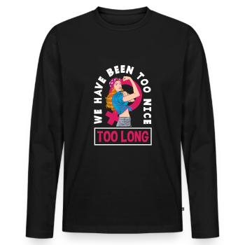 Feminismus Feministin - Männer Premium Bio Langarmshirt - Schwarz - Vorne - Nico (187cm)