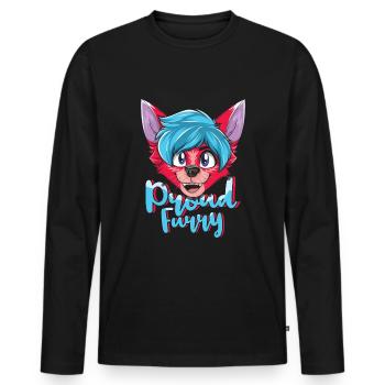 Stolzer pelziger Schwanz Ohr pelzige Person Cosplay cool - Männer Premium Bio Langarmshirt - Schwarz - Vorne - Nico (187cm)