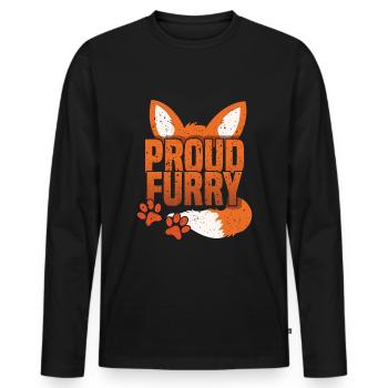 Stolzer pelziger Schwanz Ohr pelzige Person Fuchs Cosplay - Männer Premium Bio Langarmshirt - Schwarz - Vorne - Nico (187cm)