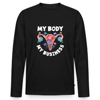 Feminismus Feministin - Männer Premium Bio Langarmshirt - Schwarz - Vorne - Nico (187cm)
