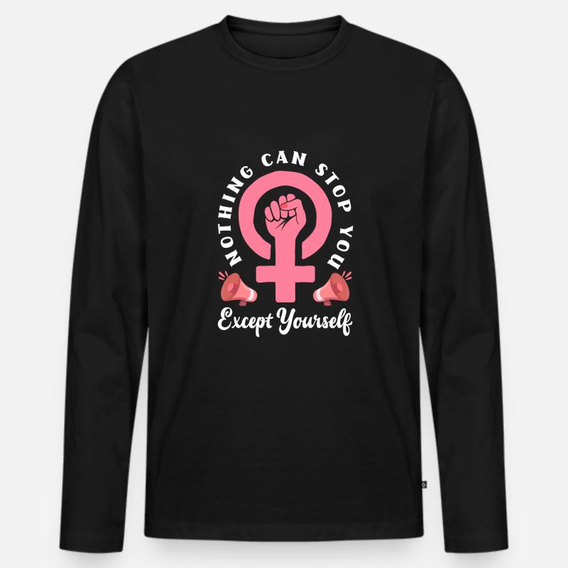 Feminismus Feministin - Männer Premium Bio Langarmshirt - Schwarz