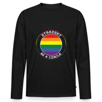 Straight Circle Gay Pride LGBT Pride Monat - Männer Premium Bio Langarmshirt - Schwarz - Vorne - Nico (187cm)