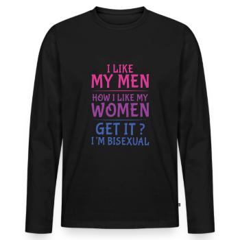 Männer Frauen Bisexuell Gay Pride LGBT Pride Monat - Männer Premium Bio Langarmshirt - Schwarz - Vorne - Nico (187cm)