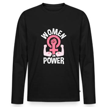 Feminismus Feministin - Männer Premium Bio Langarmshirt - Schwarz - Vorne - Nico (187cm)