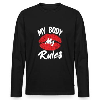 Feminismus Feministin - Männer Premium Bio Langarmshirt - Schwarz - Vorne - Nico (187cm)