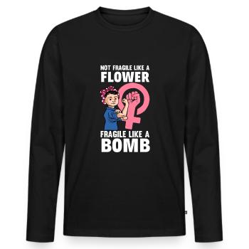 Feminismus Feministin - Männer Premium Bio Langarmshirt - Schwarz - Vorne - Nico (187cm)
