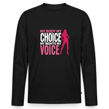 Feminismus Feministin - Männer Premium Bio Langarmshirt - Schwarz - Vorne - Nico (187cm)