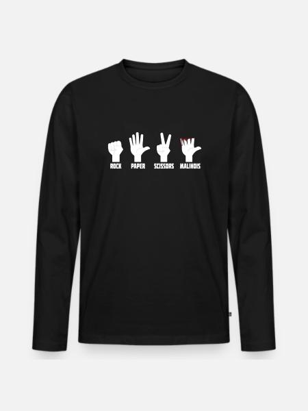 Haustier Hundebesitzer Schäferhund Steinpapier Belgischer Malinois - Männer Premium Bio Langarmshirt - Schwarz