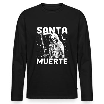 Santa Muerte Dia De Los Muertos Day Of Dead Scary - Men's Premium Organic Long Sleeve Shirt - black - Front - Nico (187cm)