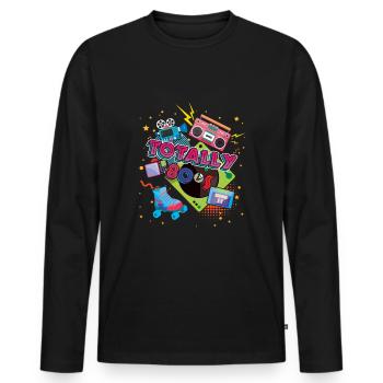 Totally 80s Carnival 80s Retro Party Year 1980 - Men's Premium Organic Long Sleeve Shirt - black - Front - Nico (187cm)