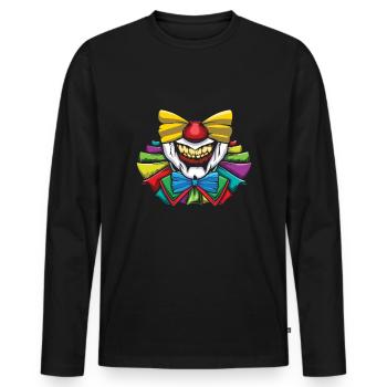 Party Carnival Creepy Clown Jester Circus - Men's Premium Organic Long Sleeve Shirt - black - Front - Nico (187cm)