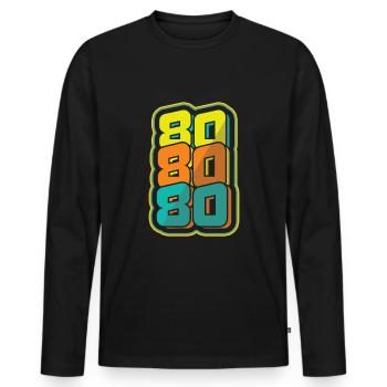 Awesome 80s Carnival 80s Retro Party 1980 - Men's Premium Organic Long Sleeve Shirt - black - Front - Nico (187cm)
