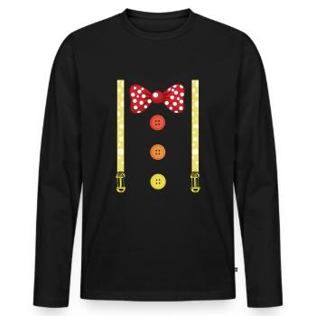 Party Karneval Lustiger Clown Narr Zirkus - Männer Premium Bio Langarmshirt - Schwarz - Vorne - Nico (187cm)