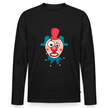 Party Carnival Weird Clown Jester Circus - Men's Premium Organic Long Sleeve Shirt - black - Front - Nico (187cm)