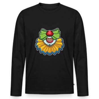 Party Karneval Gruselig Gruseliger Clown Narrenzirkus - Männer Premium Bio Langarmshirt - Schwarz - Vorne - Nico (187cm)