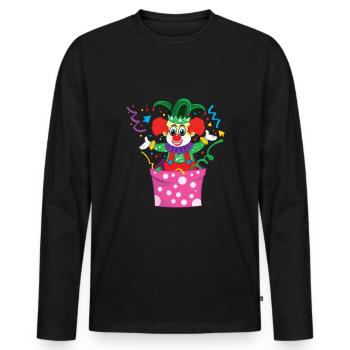 Carnival Clown Jester Circus Cute - Men's Premium Organic Long Sleeve Shirt - black - Front - Nico (187cm)