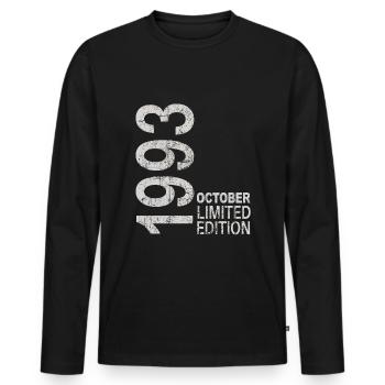 Since 1993 Year 1993 Retro Vintage October 1993 - Männer Premium Bio Langarmshirt - Schwarz - Vorne - Nico (187cm)