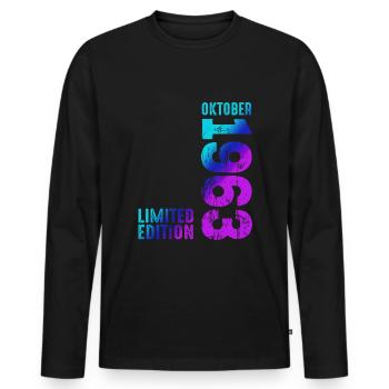 Oktober 1963 Year 1963 Retro 1963 Vintage 1963 - Männer Premium Bio Langarmshirt - Schwarz - Vorne - Nico (187cm)