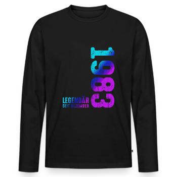 Since December 1983 Year 1983 Retro Vintage 1983 - Männer Premium Bio Langarmshirt - Schwarz - Vorne - Nico (187cm)