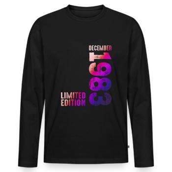 Since December 1983 Year 1983 Retro Vintage 1983 - Men's Premium Organic Long Sleeve Shirt - black - Front - Nico (187cm)