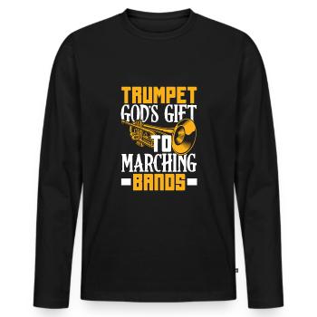 Trompete Trompeter Trompeten Spieler - Männer Premium Bio Langarmshirt - Schwarz - Vorne - Nico (187cm)